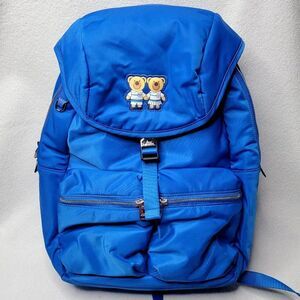 Maison Promax Teddy Bear Backpack‎ Blue 15" Unisex Adult Bag Multiple Pockets